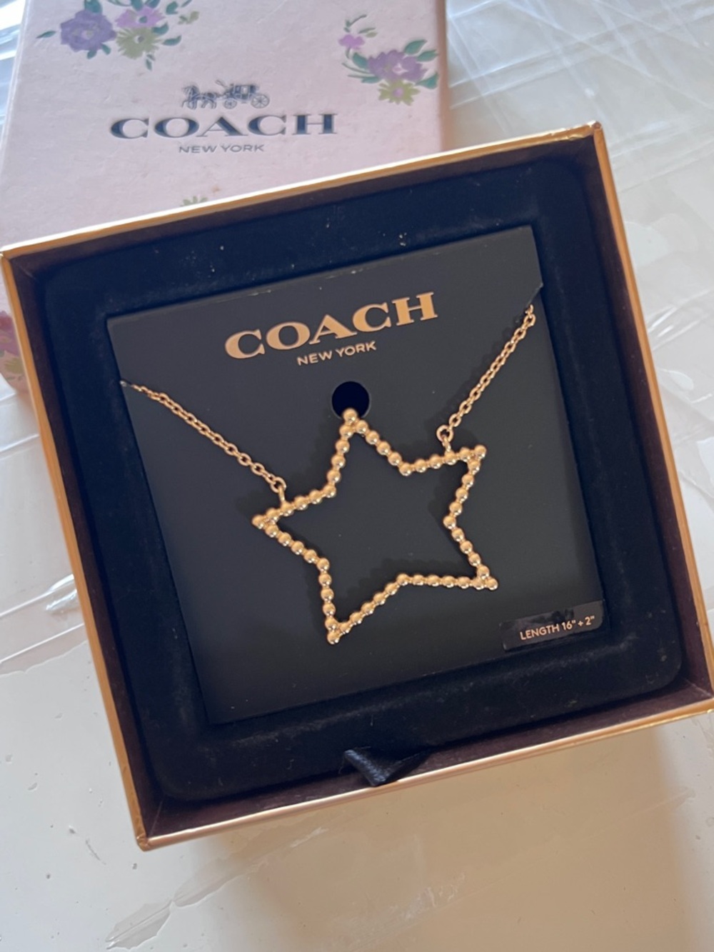New! COACH Gold Star Pendant Necklace
